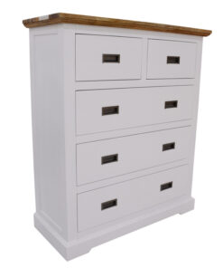 Durban Bedroom Suite with solid acacia wood, multi-color finish, clever storage bed, and full-extension metal drawer runners.