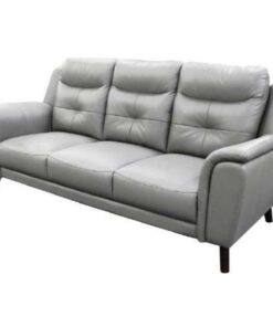 Stylish 3 seater lounge featuring 100% leather, side pillow arms, and dark walnut timber legs for a sleek, contemporary design.