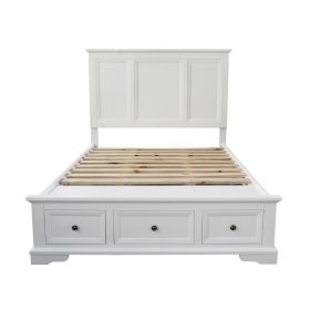 Acacia-crafted Saga Suite includes queen/king bed with storage, two bedsides, dresser, mirror, and tallboy.