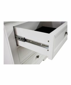 Elegant Saga Bedroom Suite made of acacia, offering smooth metal runners, storage drawers, and sturdy pine slats.