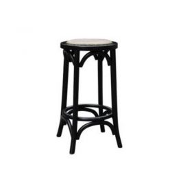 Baker Kitchen Stool with fabric finish and backrest, set in a modern kitchen space.
