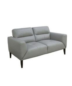 Elegant 2-seater Sonoma lounge with quilted leather seats, lumbar support, and timber legs, perfect for modern living spaces.