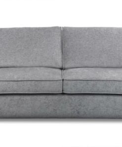 Slate or Storm 2-seater sofa bed with mattress, featuring a memory foam top, durable polyester fabric, and a sturdy plywood frame.