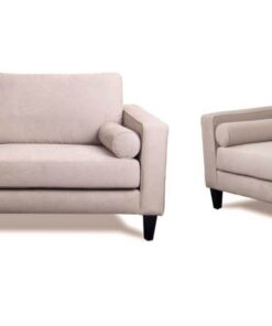 Stylish 3 seater and 2 seater fabric lounge set with bolsters, high-density foam cushions, and durable polyester fabric in modern color options.