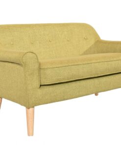 Muted Orange Lavender 2.5 Seater with classic five-button design and polyester fabric, placed in a stylish living area.