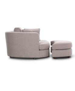 Versatile swivel chair with ottoman, offering 360-degree swivel, scatter cushions, and high-performance polyester upholstery.