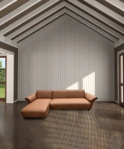 Beige polyester Nile Reversal Sofabed, combining style and functionality, in a cozy space.