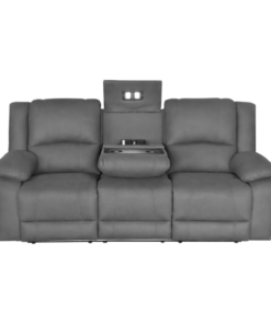 Jet Captain Electric Recliner 3+2 with drop-down tray and Rhino fabric, set in a modern living room.