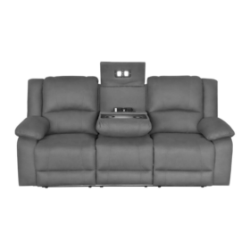 Jet Captain Electric Recliner 3+2 with drop-down tray and Rhino fabric, set in a modern living room.