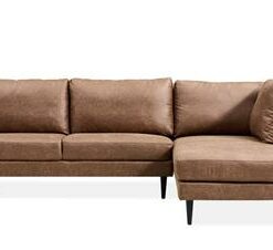 Brown fabric material sofa with a strong steel frame, polyester upholstery, and versatile design for any living space.