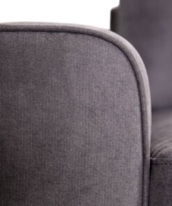 Comfortable fabric corner lounge with high-density foam seating and a sleek dark grey finish, perfect for contemporary homes.