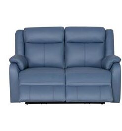 Black Peggy 2ERER LTH Recliner with premium leather and padded armrests, in a trendy living area.