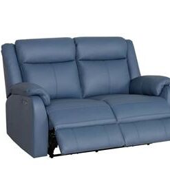 Marine Blue Peggy 2ERER LTH Recliner with electric recliners and durable finish, in a cozy space.