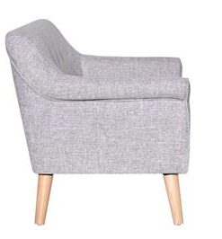 Muted Orange Lavender 2.5 Seater with polyester fabric and slanted arms, showcased in a trendy living room.