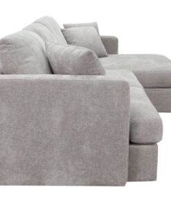 Slate Brody Fab 2.5 Seater with RHF Chaise with three scatter cushions, enhancing a contemporary living area.