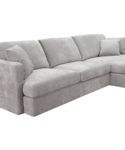 Licorice Brody Fab 2.5 Seater with RHF Chaise, upholstered in polyester with sleek arms, in a chic interior.