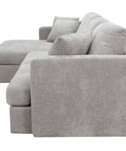 Slate Brody Fab 2.5 Seater with LHF Chaise and three scatter cushions, enhancing a contemporary living area.