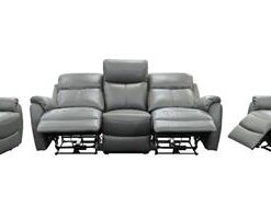 Silver Camden LTH Lounge Set with padded armrests and pocket springs, in a cozy living space.