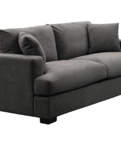 Light Grey Hasting Fab 2.5 Seater with foam cushions and sturdy plywood frame, in a cozy lounge.