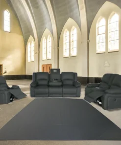 Captain 3+2+1 Electric Lounge with USB ports and center console, displayed in a stylish lounge area.