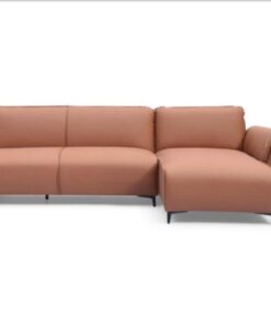 Tan Nile Reversal Sofabed in air leather, combining comfort and style, in a chic lounge.