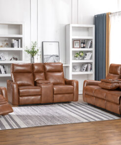 Nadia Recliner Set with USB charging and flexible seating, set in a luxurious lounge.