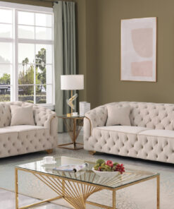 Velvet lounge with premium foam and polyester filling, displayed in a stylish living space.