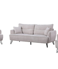 Lydia Lounge with beige finish and versatile seating, set in a sophisticated living room.