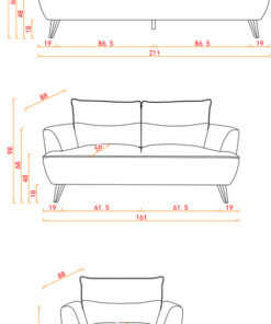 Lydia Lounge with beige upholstery and modern appeal, set in a cozy living area.